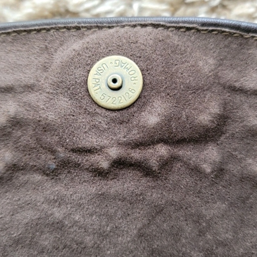 Colleen Cordero Handstudded Messenger Crossbody Brown Leather Shoulder Bag - Picture 7 of 14